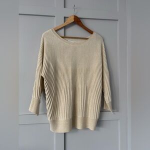 🖤Charter Club Elegant Cream and Gold Lightweight Sweater